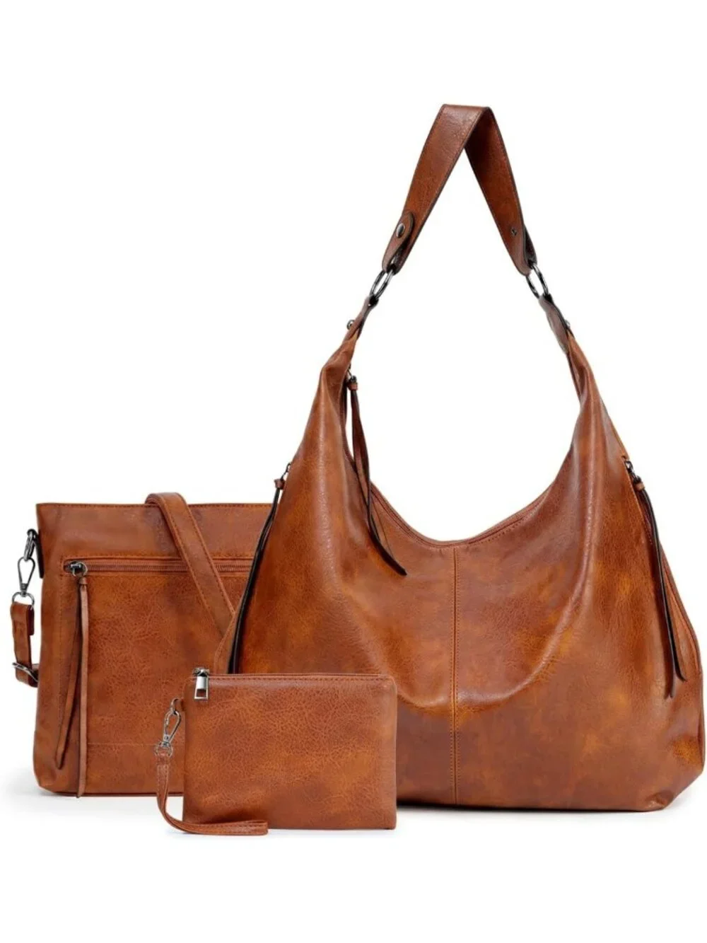 Stylish 3-in-1 Hobo Crossbody Shoulder Handbags for Women - Versatile Purses